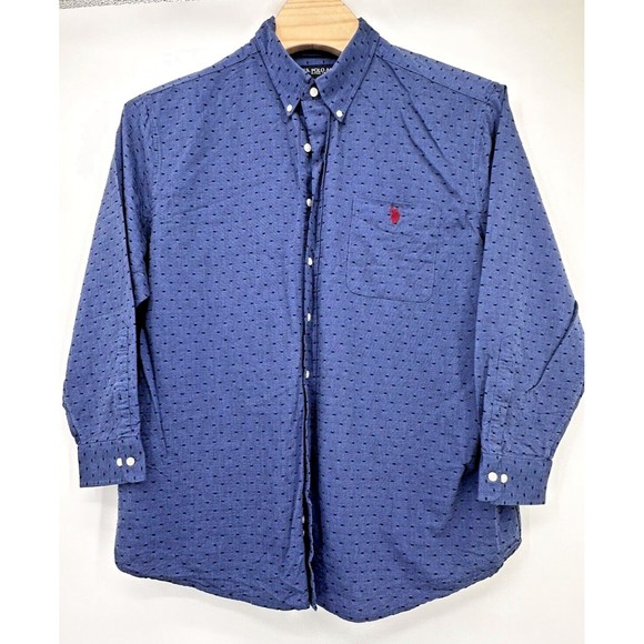 US Polo Assn. Men's Big & Tall 2XL Blue  Fall ‎  L/Sleeve Button Down Shirt - Picture 1 of 9